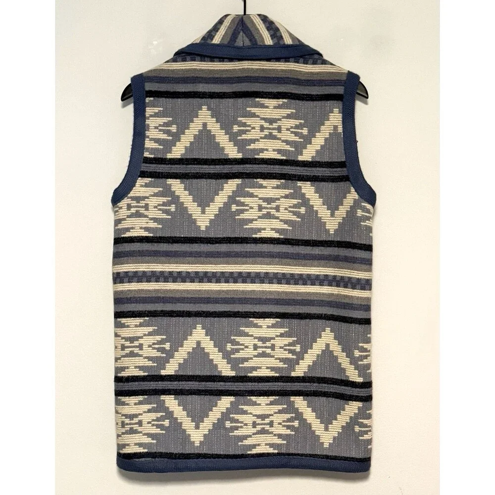 Vintage Woolrich Women's Wool Indian Blanket Vest Small Southwest Cabin Core